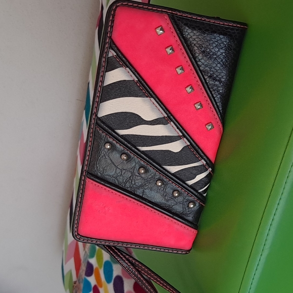 Animal prints leather waistlet..CHATEAU..pink and blk.. - Picture 1 of 5
